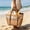 Khaki, variant on Mesh Beach Bag, Travel Organizer, Oxford Cloth Storage Pouch for Swim, Shopping, Office, Picnic, 1-Pack