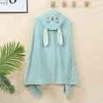 thumbnail image 3 of Coral Fleece Hooded Towel With Design For Babies Bath TowelCotton, Mint Green A, 3 of 4