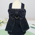 thumbnail image 6 of Visland Dog Dress Stylish Lovely Compact Pet Big Bow Tie Denim Clothes for Puppy, 6 of 8