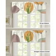 thumbnail image 4 of Geometric Tropical Plant Leaves Window Curtain Kitchen Cabinet Coffee Tie-Up Valance Curtain Rod Pocket Short Curtain, 4 of 6