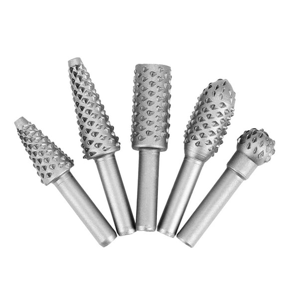 5 PCS Rotary Burr Rasp Madera Plástico Tallado Archivo Broca para carpintería 1/4 de pulgada Vástag Tomshoo Raspar