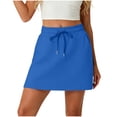 thumbnail image 3 of Cutuoiiu Casual Women's Skort Solid Color Drawstring Elastic Waist with Built-in Shorts and Hidden Pockets for Daily Wear Summer Gifts, 3 of 6