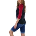 thumbnail image 3 of ToBeInStyle Women's Classic Two Color Cotton Baseball T-Shirts, 3 of 6