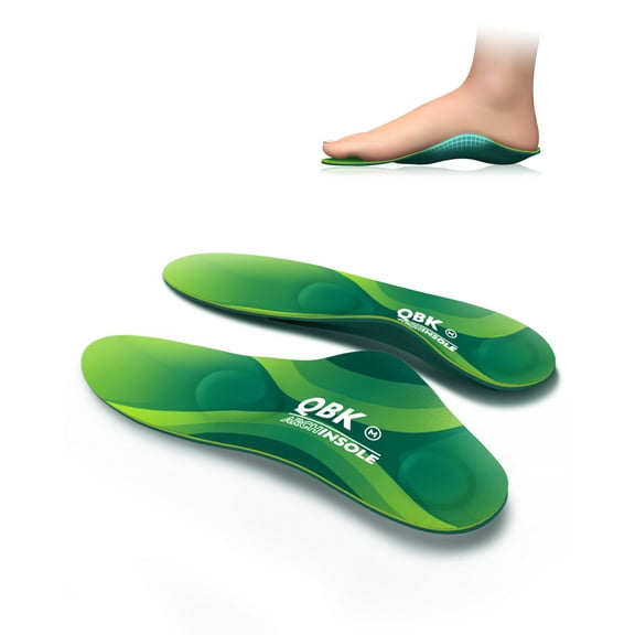 Orthotic Insoles for Plantar Fasciitis, QBK Memory Foam Insoles, Supportive Relief for Achilles Tendonitis, Flat Feet, Bunions, Shin Splints, Foot Pain XXS