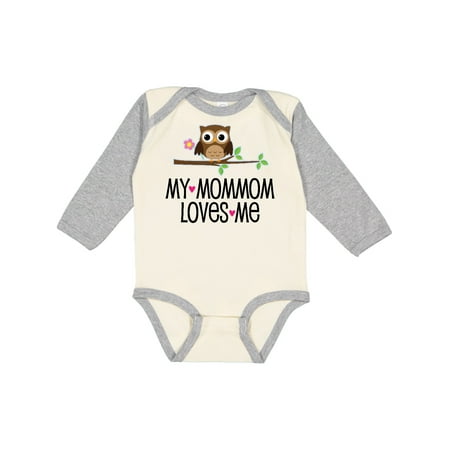 

Inktastic My MomMom Loves Me Girls Owl Gift Baby Girl Long Sleeve Bodysuit