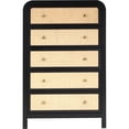 thumbnail image 3 of Meridian Furniture Siena Black Ash Wood and Natural Cane Chest, 3 of 10