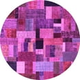 thumbnail image 1 of Ahgly Company Indoor Round Patchwork Pink Transitional Area Rugs, 4' Round, 1 of 4