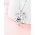 thumbnail image 4 of CACA LADY I Love You Necklace 100 Languages Projection Necklace 925 Sterling Silver Heart Butterfly Pendant Necklace jewelry Romantic Gifts for friend Women Birthday Anniversary, 4 of 6