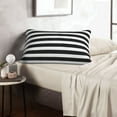 thumbnail image 6 of Sikiie Black And White Stripes Print Plush Pillow Cover, Wrinkle-proof and Stain-resistant Pillow Protector without Pillow Core, Home Decoration-20"x30", 6 of 6