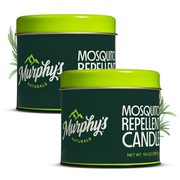 Murphy's Naturals Mosquito Bug Repellent Candles for Outdoor Patio, Citronella & Essential Oils, Soy/Beeswax Blend, 30-Hour Burn Time, 9 Ounce, 2-Pack