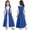 Blue, variant on Kids Girls Renaissance Ball Gown Gothic Medieval Costume Maxi Dress Halloween Cosplay Age 6-16 Pink 16