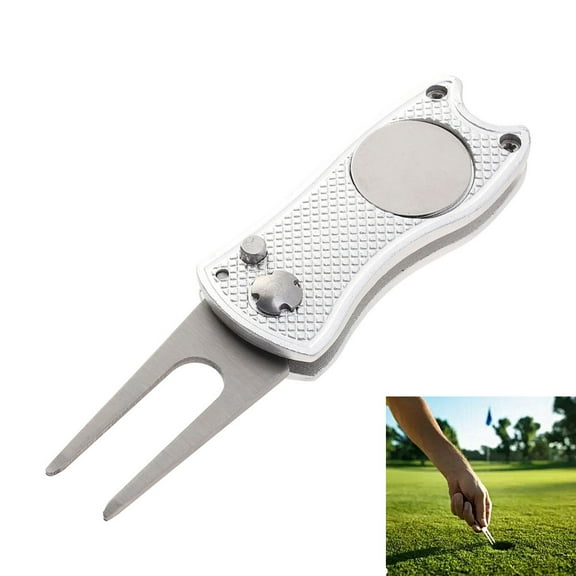 COSMOBETTY Golf Accessory 1Set Silver Divot Repair Tool With Ball Marker For Golfers