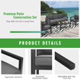 thumbnail image 2 of GLINTEX 4 Pieces Outdoor Patio Furniture Set with Coffee Table, Metal Furniture Set for Backyard and Poolside, Gray, 2 of 9