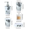 thumbnail image 4 of iMucci 5 Piece White and Gray Bathroom Accessories Set Leaves Pattern Soap Dispenser and Toothbrush Holder Lotion Bottle Modern Bathroom Stuff Wash Kit, 4 of 5