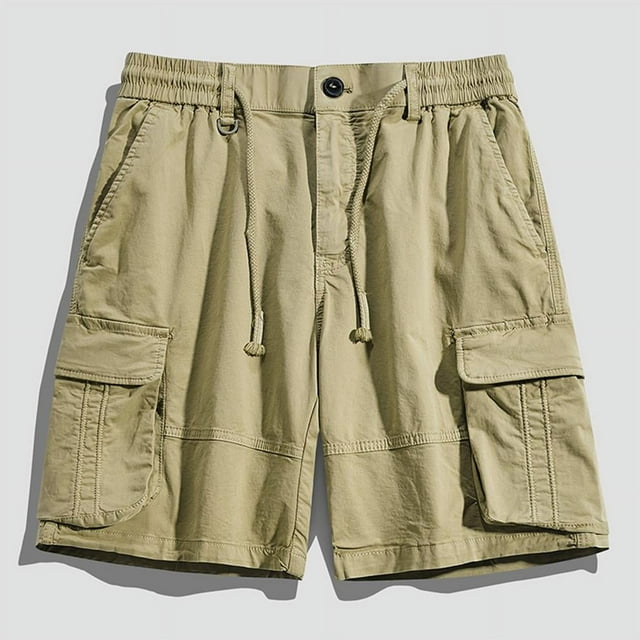 SDNall Mens Sports Leisure Elastic Waist Multi-Pockets Relaxed Summer Shorts Pants