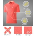 thumbnail image 7 of SPEEDRUN Men's Moisture-Wicking Quick-Dry Golf Polo Shirt Casual Business Short Sleeve Red Orange 3XL, 7 of 7