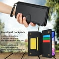 thumbnail image 3 of Compatible With iPhone 11 Wallet Case with Card Holder Kickstand Double Magnetic Clasp Zipper Pocket Lanyard Strap Wristlet, Leather Flip Case Women Men Wallet Cover,Black, 3 of 10