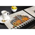 thumbnail image 5 of Placemats Set of 6 Washable,Autumn Pumpkin Sunflowers Placemat for Dining Table Decorations, Heat-Proof Table Mats for Kitchen Dinner Banquet Black and White Buffalo Plaids, 5 of 6