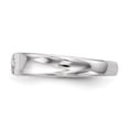 thumbnail image 3 of White Sterling Silver Ring Band Themed Closed Back Flat, 3 of 5