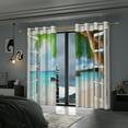 thumbnail image 3 of Palm Trees Blackout Curtains For Living Room, Room Darkening Grommet Curtains, White Window View, 42"x63", 2 Panel, 3 of 6