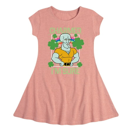 

SpongeBob SquarePants - Charmed I m Sure - Girls Fit And Flare Cap Sleeve Dress