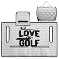 thumbnail image 5 of Xixirimido Quilted Golf Cart Seat Blanket Universal Heavy Duty Golf Cart Seat Cover Towel for EZGO Yamaha Club Car & More 2-Seater Carts Foldable Seat Covers, Love To Golf Print White, 5 of 8