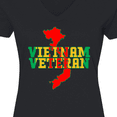 thumbnail image 4 of Inktastic Vietnam Veteran in Green Gold and Red Women's V-Neck T-Shirt, 4 of 5