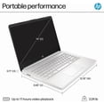 thumbnail image 6 of HP 14 Inch Student Business Laptop, Intel N150 CPU, 4GB RAM, 128GB UFS, Copilot AI, Windows 11 S, Silver, with Accessory, 6 of 8