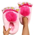 thumbnail image 3 of Funny Slippers for Women Comfortable Novelty Warm Winter Hob-bit Feet Furry Indoor Shoes Adult Couples Valentine's Day Gifts, Pink & One Size, 3 of 7