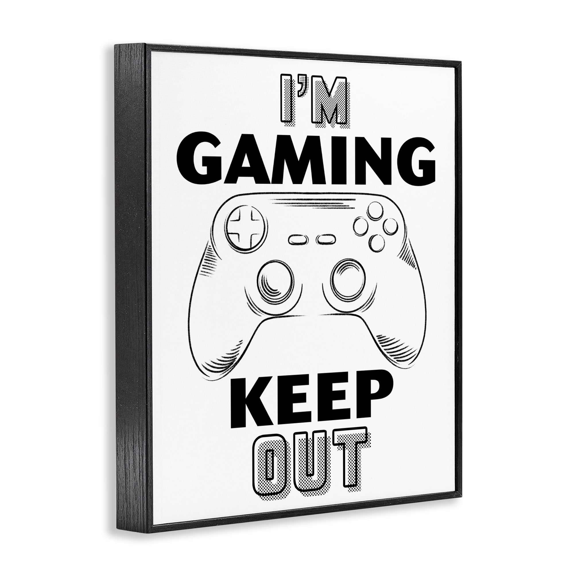 Stupell Industries Gaming Keep Out Black Framed Giclee Art, design by Marcus Prime