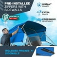 thumbnail image 3 of KNOX Universal 3 Bow Bimini Top Replacement Canvas & Detachable Sidewalls with Storage Boot, 600D Marine Grade Sun Shade Boat Canopy with Solid Side Blocks, No Frame, 61-66"W, Pacific Blue, 3 of 7