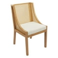thumbnail image 5 of Hassch Dining Chair with Solid Wood Frame, Rattan Backrest and Comfortable Linen Upholstered Seat, 23.8"D x 21.9"W x 37.4"H, Beige, 5 of 9