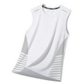 thumbnail image 4 of Camiseta deportiva sin mangas de seda helada para hombre - Camiseta holgada para correr y hacer gimnasia, 4 of 4