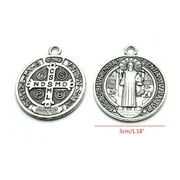 Saint Benedict Nursia Patron Against Evil Medal Pendant 1.18 inches Diamter Saint Christopher/Michael/ Jude Necklace
