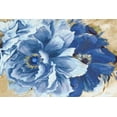 thumbnail image 2 of Pinto, Patricia 24x17 White Modern Wood Framed Museum Art Print Titled - Beautiful Peonies in Indigo, 2 of 4