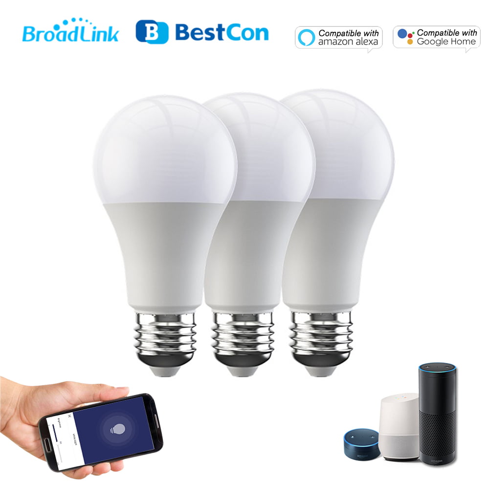 3 Bulb Smart Home WiFi Smart Light Bulb Used with Alexa and Google Home Alexa Compatible 60W Equivalent E27 RGB LED Bulb Smart Light Bulb 7W 600lm Color Temperature Adjustable Home No Hub Required 