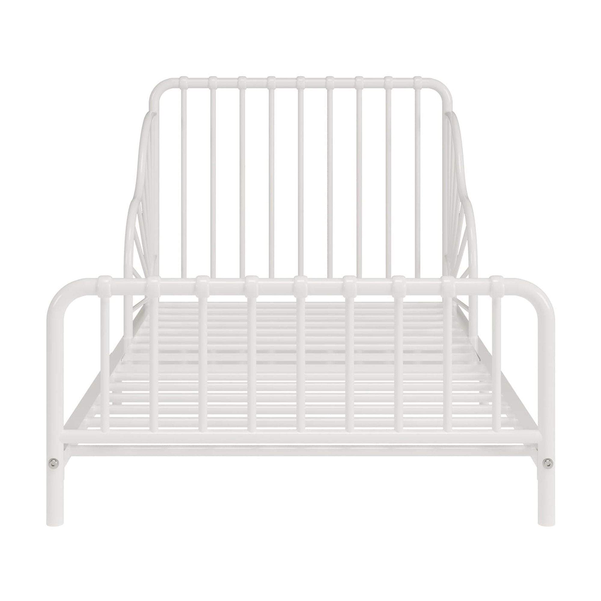Little Seeds Quinn Whimsical Metal Toddler Bed, White