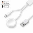 thumbnail image 2 of Chargeur Sans Fil 2 en 1 Compatible pour Apple Watch Series 4 3 2 1, USB..., 2 of 9