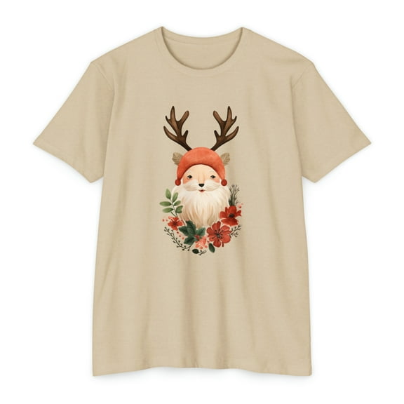 Enchanted Forest Santa: Festive Holiday Tee- Unisex CVC Jersey T-shirt