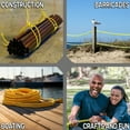 thumbnail image 6 of Twisted 3-Strand Yellow Polypropylene Utility Rope - 1/4" x 600 Feet - Lightweight & Heavy Duty for DIY Projects, Marine, Commercial Use, Barrier Rope, 6 of 6