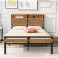 thumbnail image 2 of SYNGAR Metal Wood Bed Frame with Headboard, Full Platform Bed Frame for Boys Girs Teens Adults, Black, LJ1448, 2 of 8