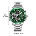 thumbnail image 3 of Reloj de cuarzo digital para negocios, para hombres y mujeres, con correa de acero inoxidable, resistente al agua hasta 30 metros, función de fecha y alarma, elegante reloj de pulsera formal., 3 of 9