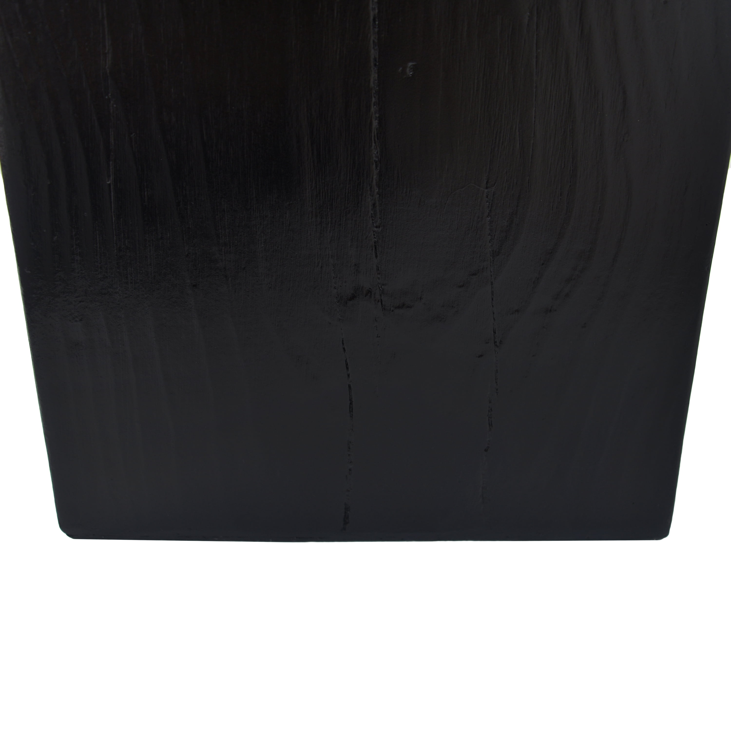 Square-Column End Table, Wood-Look Table for Indoor Outdoor Use, Black