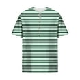 thumbnail image 4 of Big and Tall Stripe Shirts for Men S-5XL Plus Size Short Sleeve Tshirts Button V Neck Pullover Lightweight Going Out Loungewear Tees Tops, 4 of 5