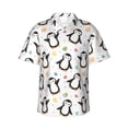 thumbnail image 2 of Yiaed Colorful Hearts Penguin Print Hawaiian Shirt for Men Short Sleeve Button Down Shirts Beach Shirts for Men-3X-Large, 2 of 5