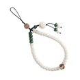 thumbnail image 4 of Colgante de jade blanco Bodhi para teléfono móvil, estilo chino, con cadena para teléfono móvil, 4 of 5