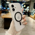 thumbnail image 1 of Translucent Matte For Magsafe Magnetic Wireless Charge Case For iPhone 16 Pro Max 15 14 13 12 Soft Jelly Bumper Shockproof Cover Black For iPhone 14 ProMax, 1 of 6