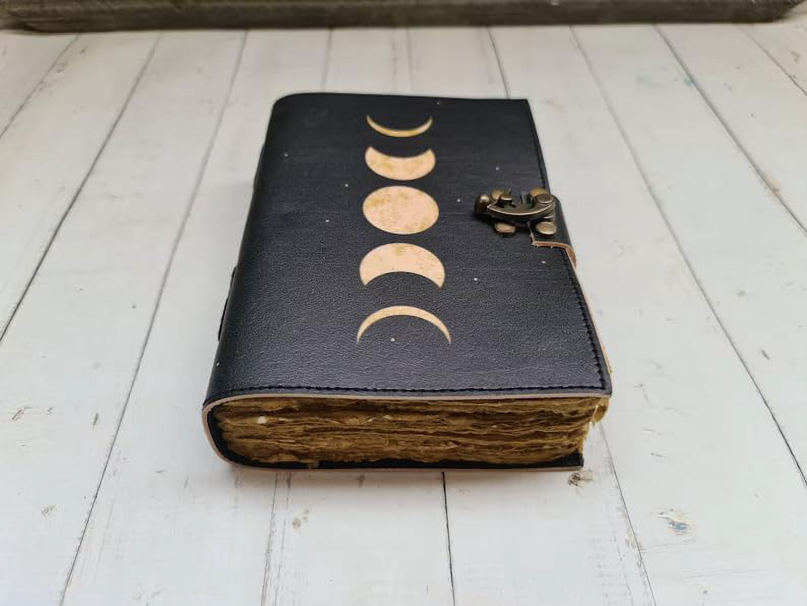 Grimoire Moon Phases Spell Book Of Shadows Journal, Witchcraft Supplies, Leather Bound Journal, Vintage Journal, Charmed Book Of Shadows, Vintage Notebook, Diary, Book Journal