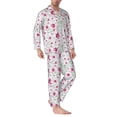thumbnail image 2 of Fotbe Lilies Flowers Pattern Long Sleeve Pajama Set for Men,Sleepwear Set,2-piece Loungewear Set,Soft PJs Comfy Nightwear with Pockets-X-Large, 2 of 7