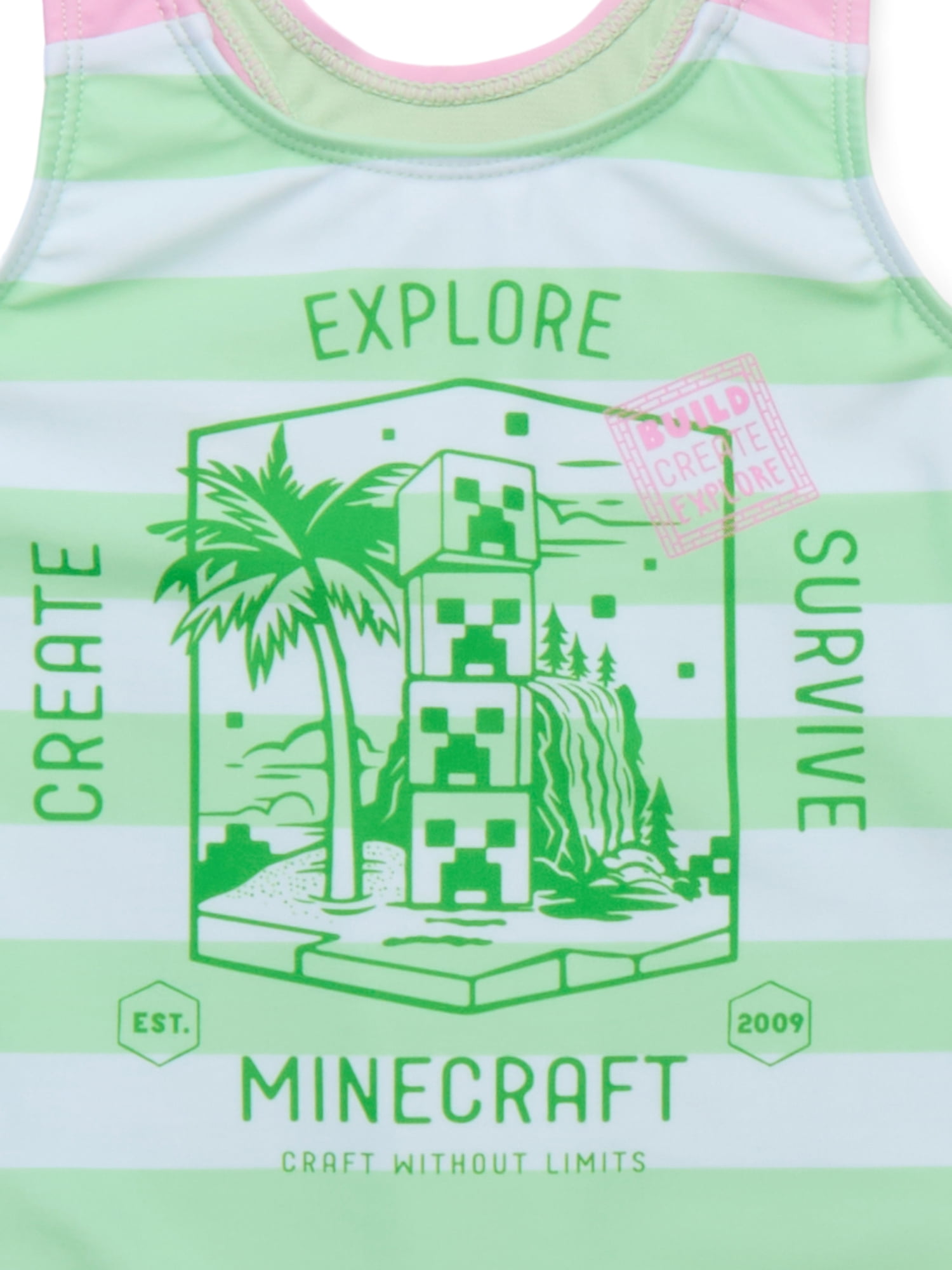 Minecraft Girls Swimsuit, 1-Piece, Sizes 4-12